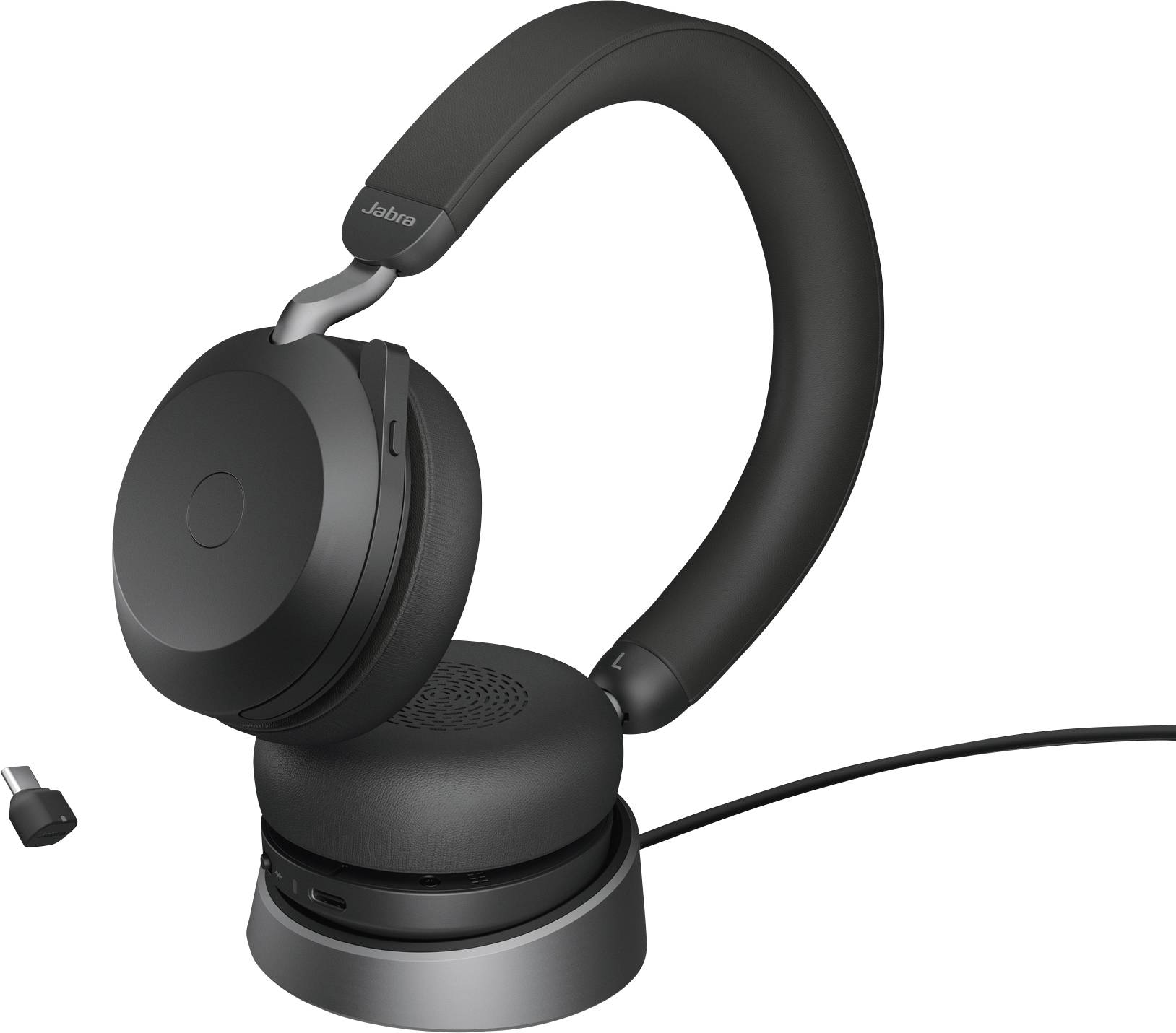 Jabra Evolve2 75 On Ear Headset kabelgebunden Schwarz Batterieladeanzeige - Chipgalaxy Jabra Evolve2 75 On Ear Headset kabelgebunden Schwarz Batterieladeanzeige