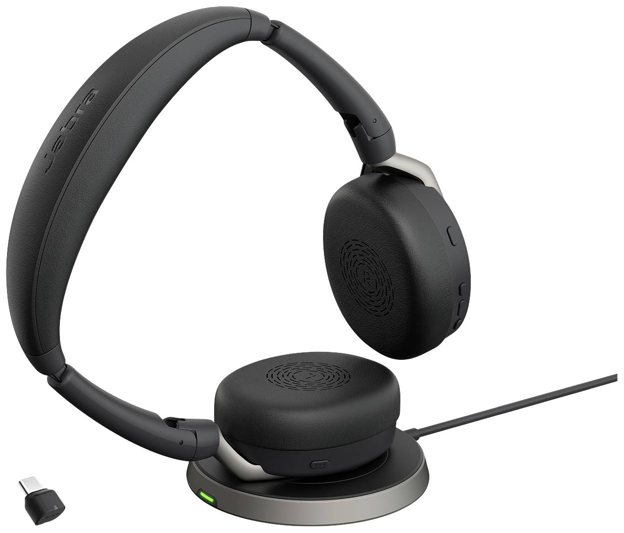 Jabra Evolve2 65 Flex Link380c UC + pad On Ear Headset Bluetooth® Stereo Schwarz Noise Cancelling Headset