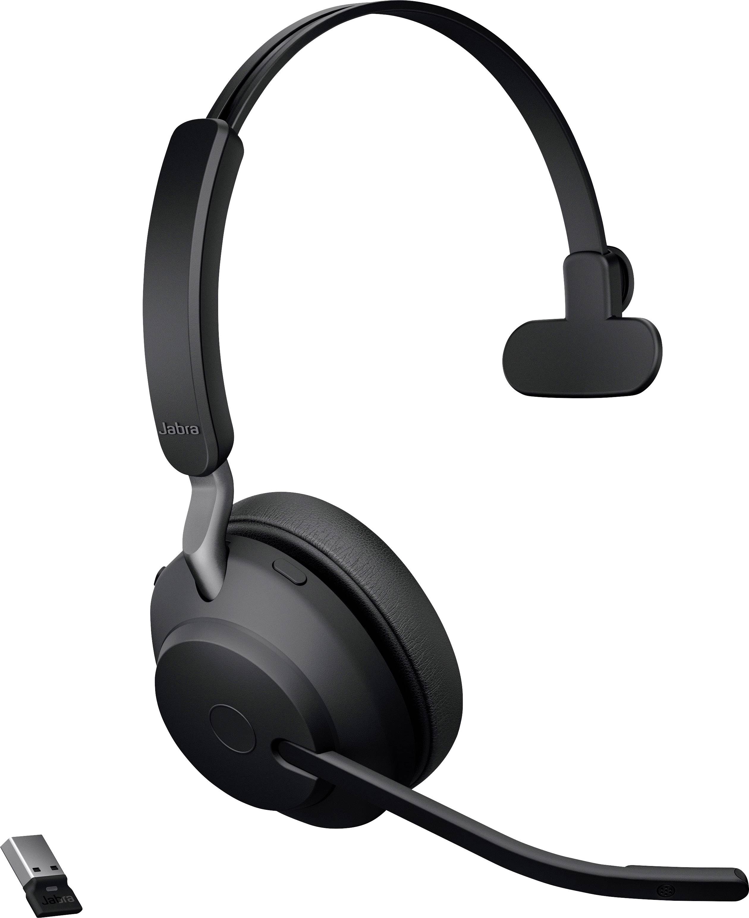 Jabra Evolve2 65 monaural On Ear Headset Bluetooth® Mono Schwarz Lautstärkeregelung