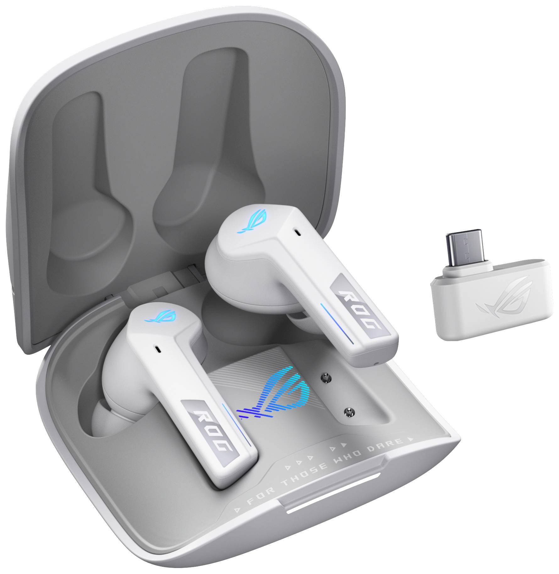 Asus ROG Cetra True Wireless Speednova In Ear Kopfhörer Bluetooth® Stereo Weiß Noise Cancelling Ladecase Gaming