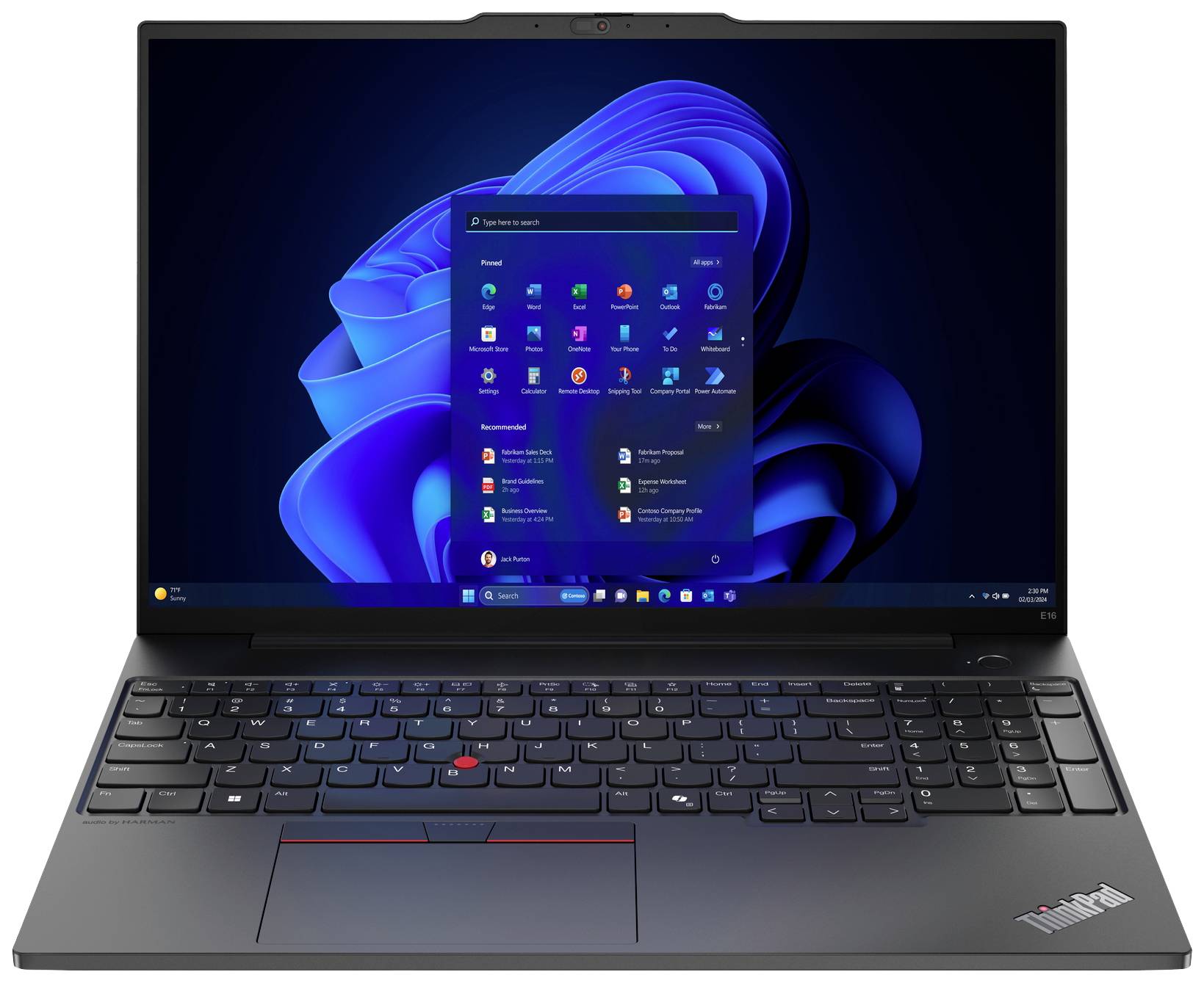 Lenovo Notebook ThinkPad E16 40.6 cm (16 Zoll) WUXGA AMD Ryzen 5 7535HS 32 GB RAM 1 TB SSD Deutsch