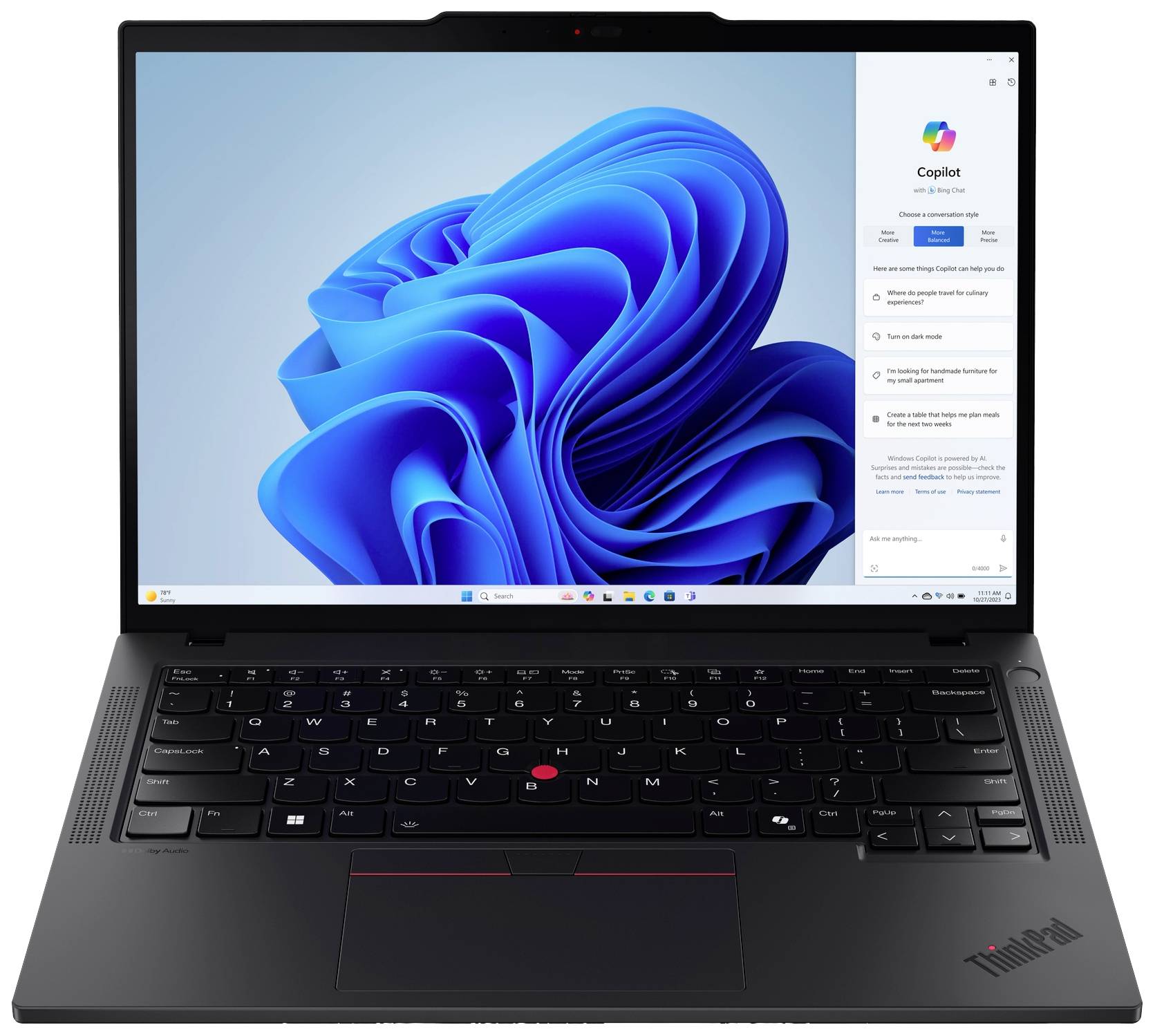Lenovo Notebook ThinkPad T14 35.6 cm (14 Zoll) WUXGA Intel® Core™ Ultra 7 155U 32 GB RAM 1 TB SSD Deutsch