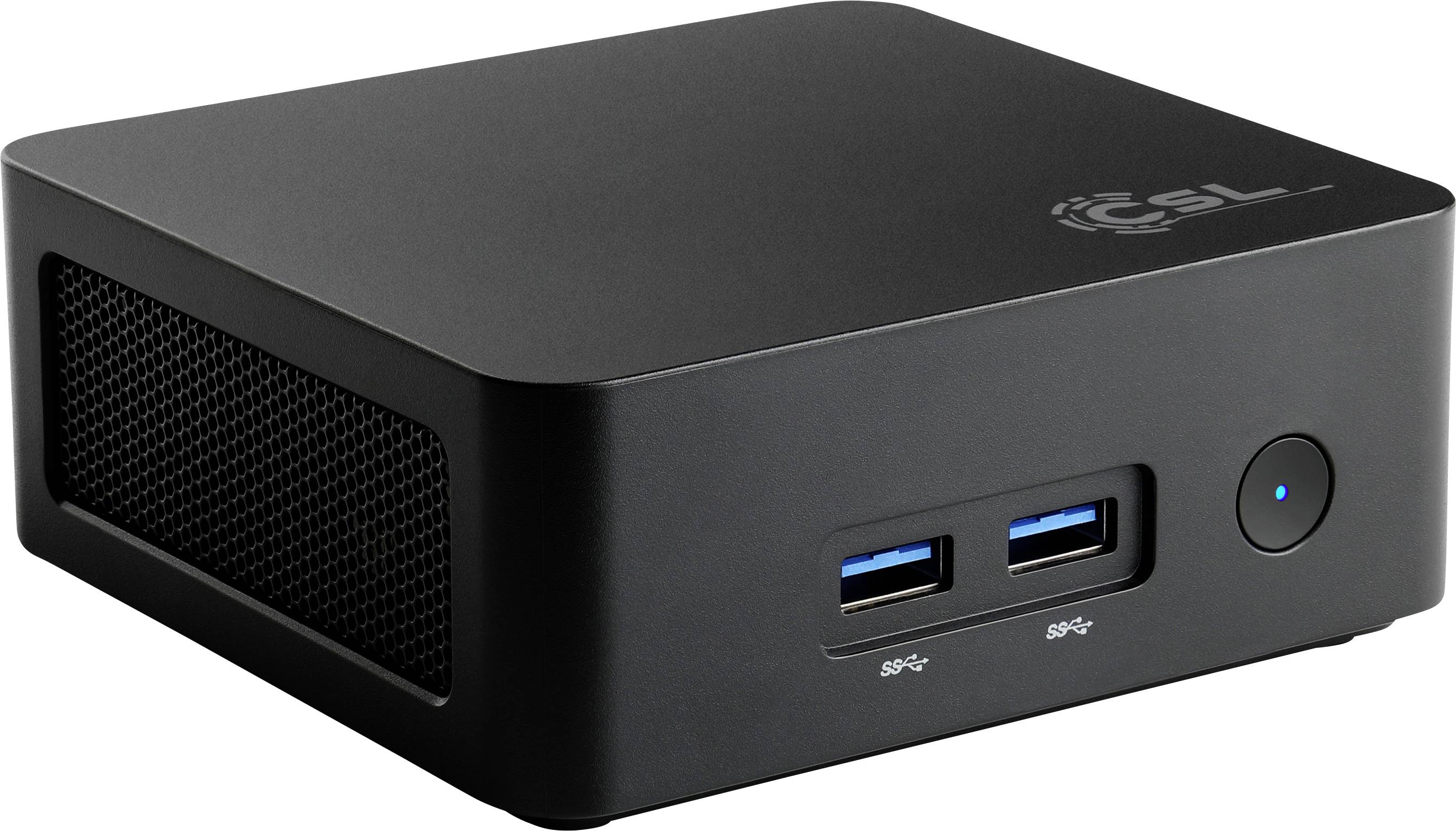 CSL Computer Mini PC Narrow Box Black Intel® N N100 3400 GHz 8 GB RAM 4000 GB SSD Intel Intel® UHD Graphics 92968