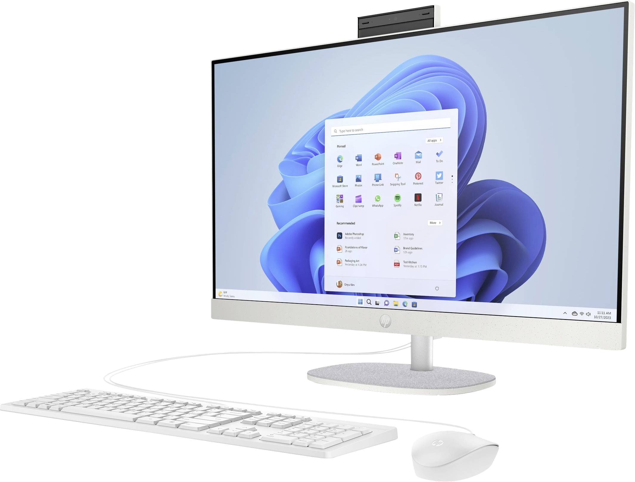 HP All-in-One PC 68.6 cm (27 Zoll) Full HD AMD Ryzen 7 7730U 4.5 GHz 16 GB RAM 512 GB SSD AMD Radeon Graphics CH8S7EA#AB