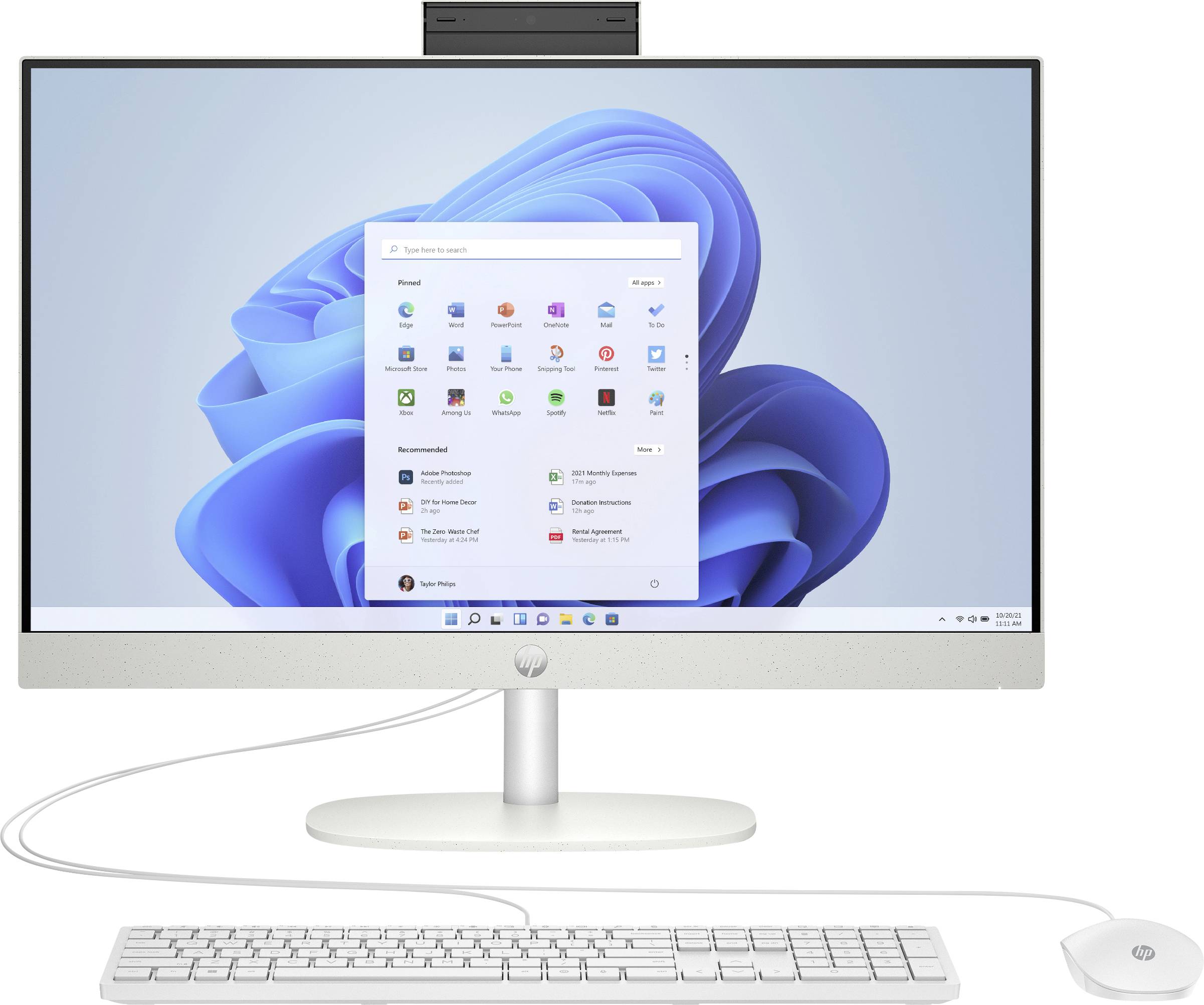 HP All-in-One PC AIO 24-cr0002ng 60.5 cm (23.8 Zoll) Full HD AMD Ryzen 5 7520U 4.3 GHz 8 GB RAM 512 GB SSD AMD Radeon Gr