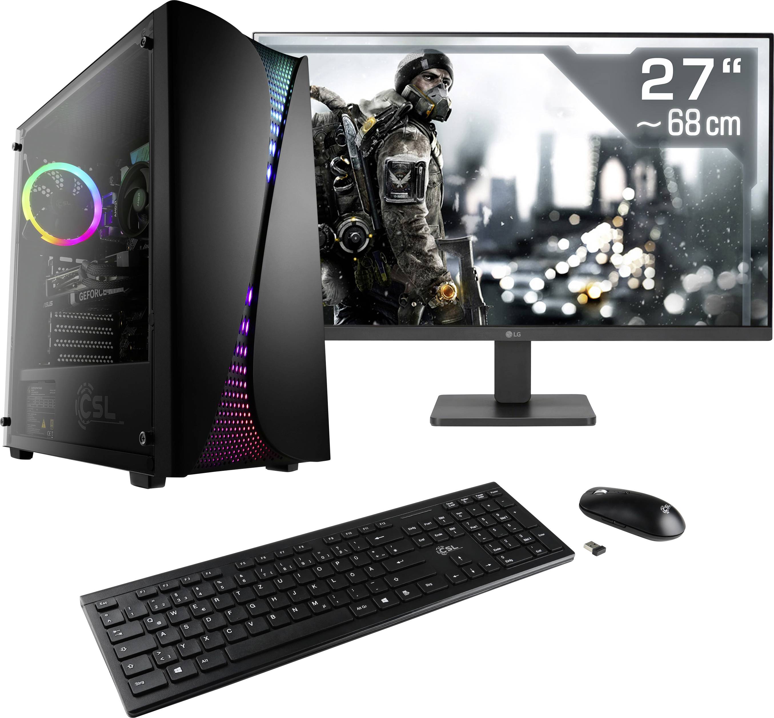 CSL Computer Gaming PC M11460H 68.6 cm (27 Zoll) Full HD AMD Ryzen 5 5600 16 GB RAM 1 TB SSD Nvidia GeForce RTX™ 3050 6