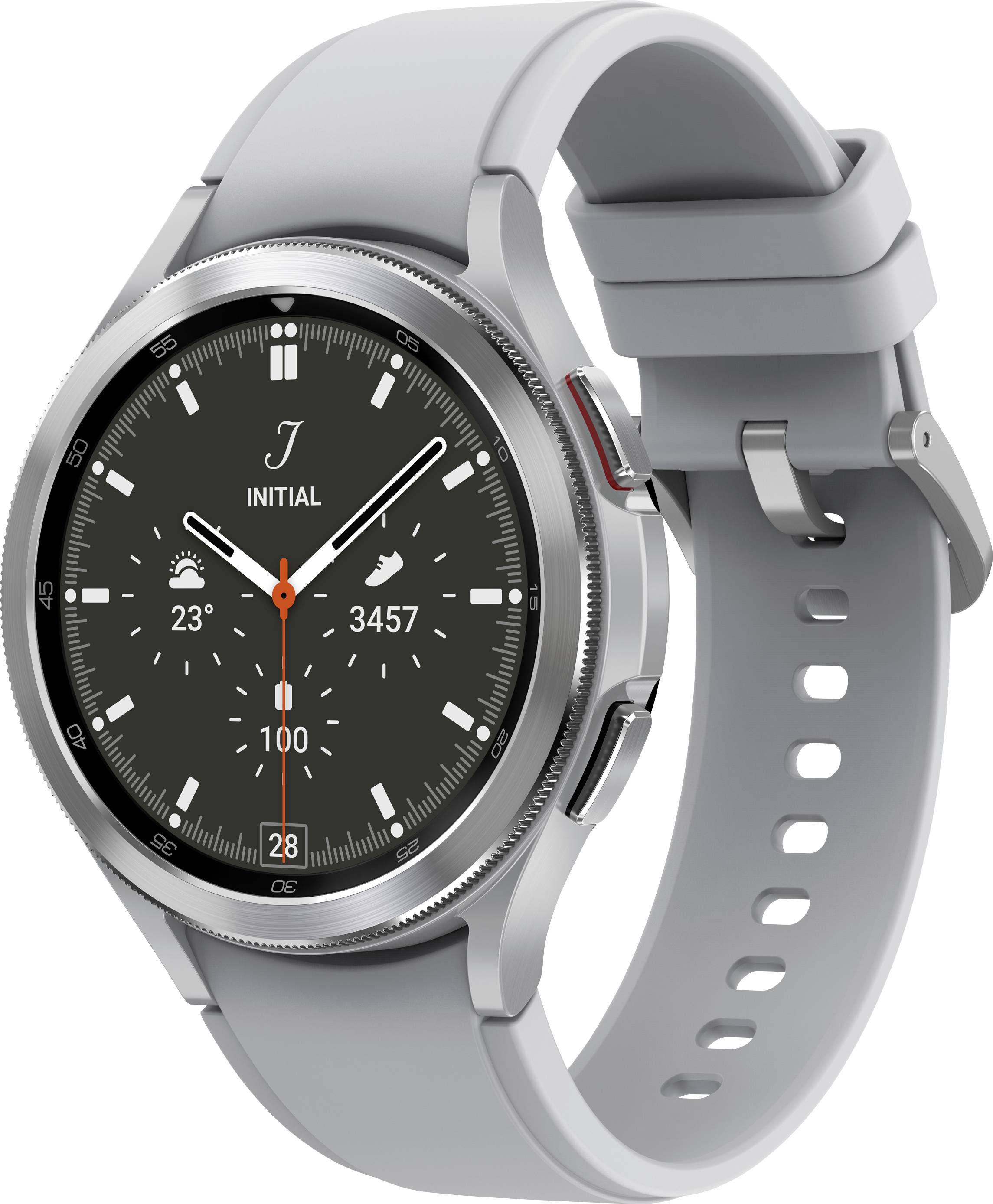 Samsung Smartwatch Galaxy Watch4 Classic LTE 46 mm Silber/Weiß Edelstahl 16 GB eSIM Herren