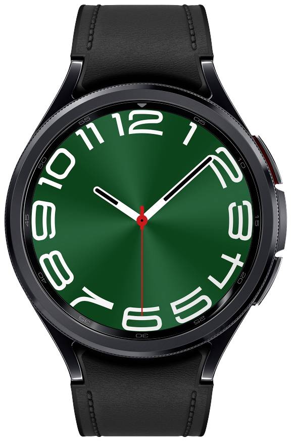 Samsung Smartwatch Galaxy Watch6 Classic Bluetooth 47 mm M/L Schwarz Edelstahl Lederarmband