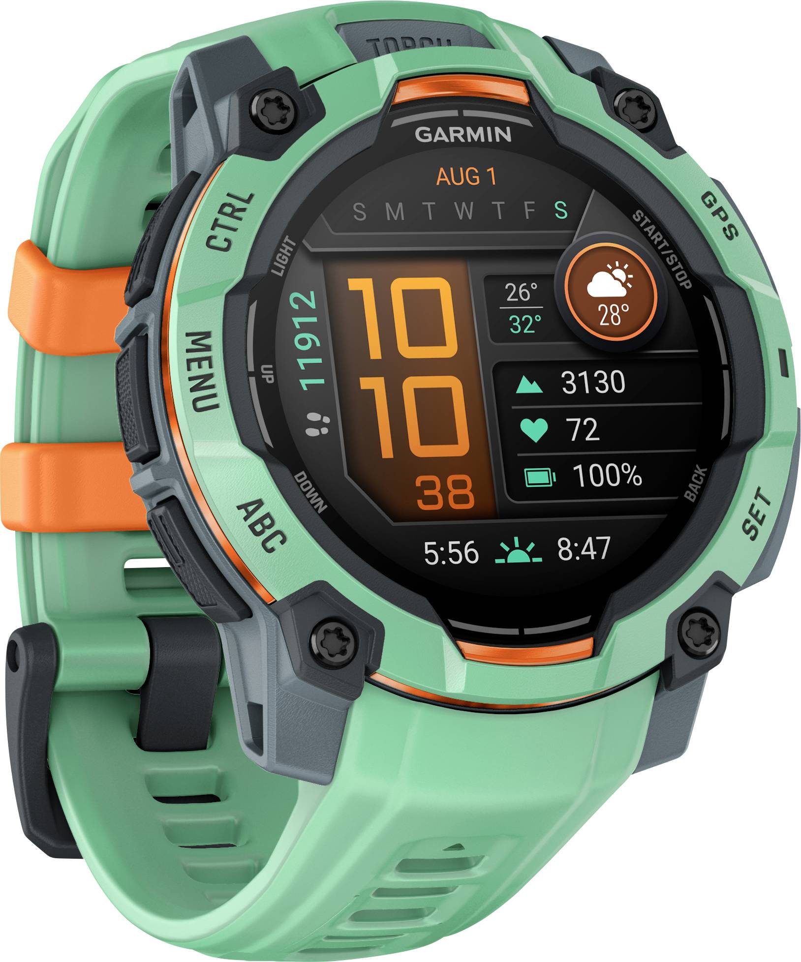 Garmin Smartwatch INSTINCT® 3 AMOLED 45 mm Tropical Green GPS Herzfrequenzanzeige